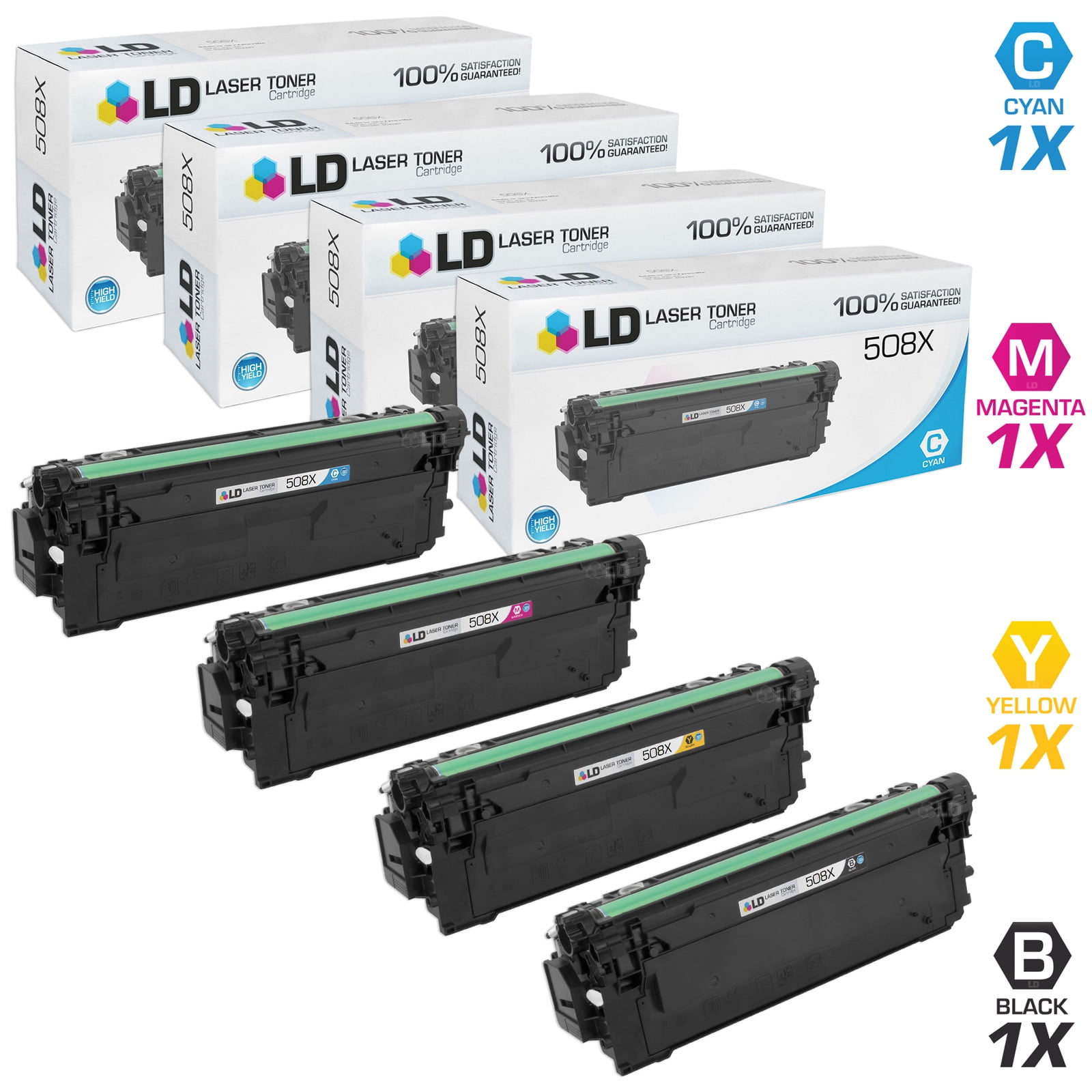 Laser Tek Services Compatible Toner Cartridge Replacement for High Yield HP 508X CF360X Black, 4-Pack Laser Tek Services Compatible Toner Cartridge Replacement for High Yield HP 508X CF360X Black, 4-Pack
