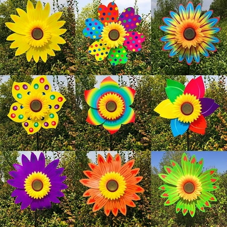 Sunflower Wind Spinner Plastic Sunflower Pinwheel Garden DIY Ornaments Windmill Outdoor Garden Lawn Patio Yard Decor For Kids Party Toy price history on PriceWatchPro