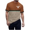 thumbnail image 3 of Jinhomg Mens Casual Graphic T-Shirts Vintage Western Animal Print Tees Big and Tall Comfy Short Sleeve Crew Neck Tops 2025 Daily Wear Prime Big Deal Days Beige XL, 3 of 6