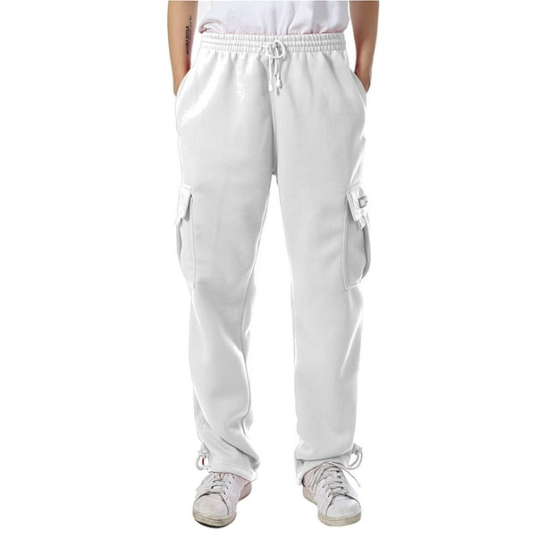 Ma Croix - Ma Croix Mens Cargo Sweatpants Heavyweight Fleece Long Pants Multi Pockets - Walmart