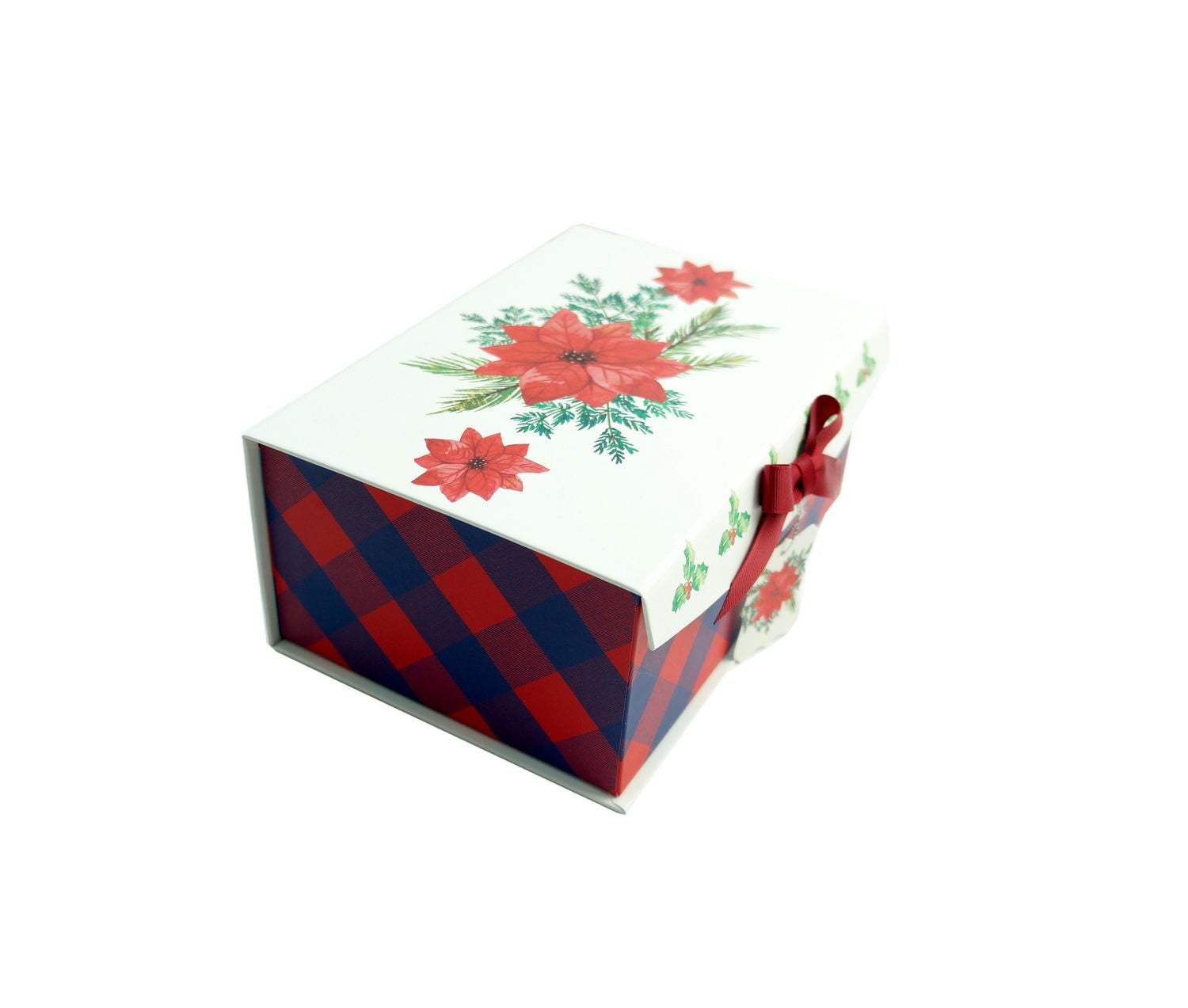 Holiday Time 6" x 9" x 3.75" Christmas Flower Décor Box Small