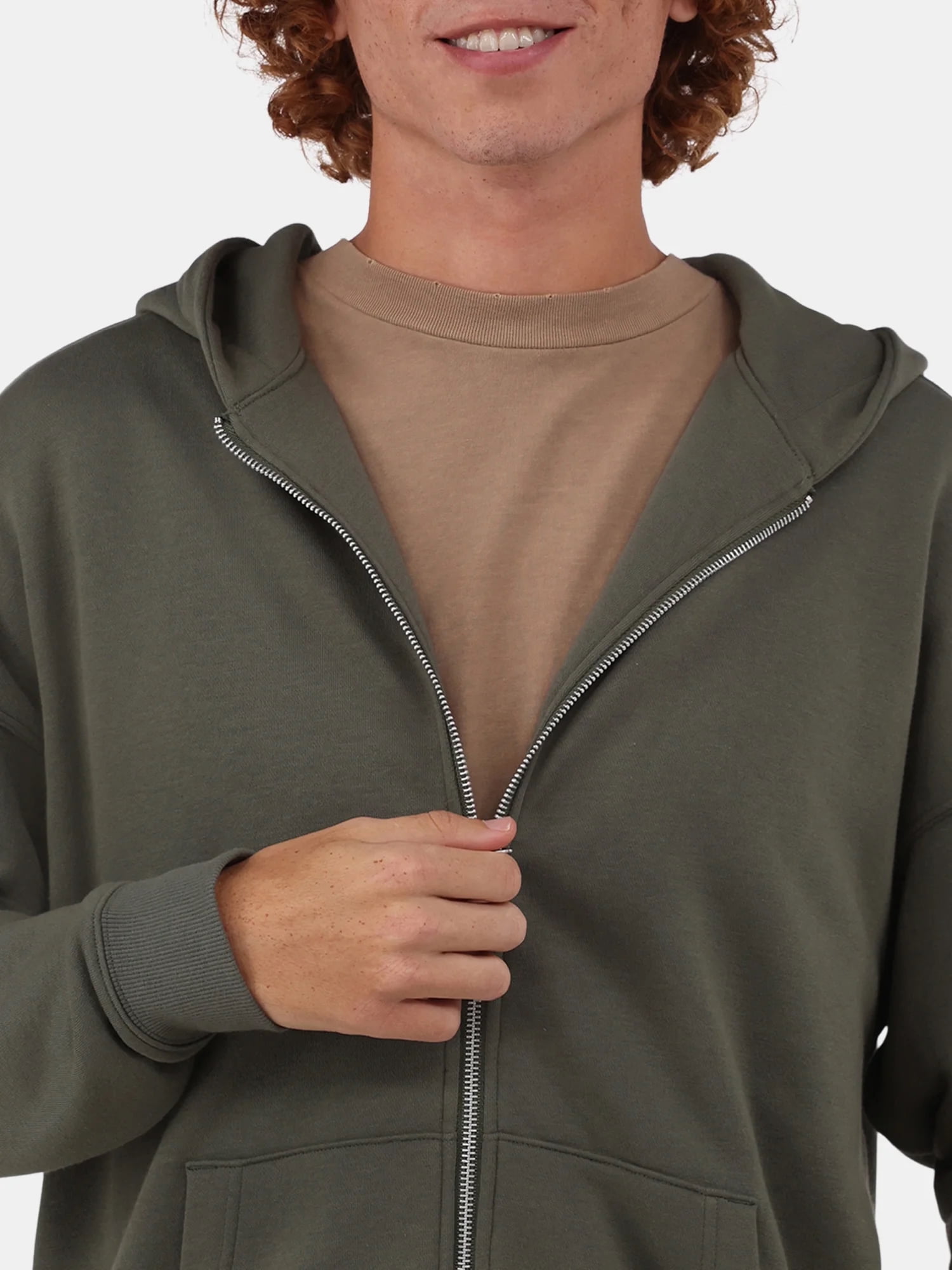 No Boundaries Zip Hoodie with Long Sleeves, Men's & Big Men's