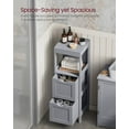 thumbnail image 5 of Floor Cabinet, Corner Storage Unit, 2 Drawers, Multifunctional Organizer, 35 Inches Height,Dove Gray, 5 of 6