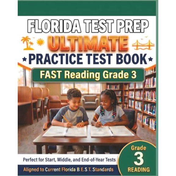 Pre-Owned FLORIDA TEST PREP Ultimate Practice Test Book F.A.S.T. Reading Grade 3: Covers the New B.E.S.T. Standards, 9798839689091, , Paperback,