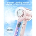 thumbnail image 3 of Portable handheld spray fan, 30000 RPM adjustable high-speed turbine personal fan, 3000mAh USB rechargeable mini spray fan, with LED lights, suitable for office/travel/shopping/concert-Pink, 3 of 10