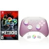Metroid Dread Game Disc and Upgraded Switch Pro Controller for Nintendo Switch/OLED/Lite, Wireless Switch Remote for PC/IOS/Android/Steam Pink