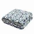 thumbnail image 4 of Print Navy Blue  Reversible Velvet and Sherpa Throw Blanket, 4 of 4