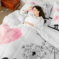 thumbnail image 4 of Manfei Valentine's Day 7-Piece Twin Bedding Sets for Teens Female Men,Dandelion Love Heart Bedding Comforter Set,Romantic Lover Couple Breathable Sheet Sets,Luxury Bedroom Decor,Reversible, 4 of 8