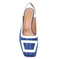thumbnail image 3 of YDN Women Fashion Square Open Toe Low Block Heel Slide Pumps Loafers Slingback Slip On Sandal Office Ladies Dress Casual Summer Shoes Size 4 Blue, 3 of 3