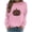 Pink-1, variant on SETOOFF Halloween Ghost Rhinestone Crew Neck Pullover Sweatshirt for Women, Loose Fit Long Sleeve Shirts Lightweight Tunic Blouses Holiday Costume Tops for Daily Casual Work Fashion