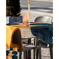 thumbnail image 5 of nqOlkjepod Turquoise Orange Geo Outdoor Tablecloth with Umbrella Hole & Zipper, Circle Modern Artwork Square Table Cover 54x54 Inch, Dining Waterproof Table Cloth Protector for Patio/Party/Picnic, 5 of 7