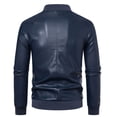 thumbnail image 3 of Men's Motorcycle PU Leather Jacket, Youth Casual Stand Collar Coat, Stylish Outerwear for Everyday Wear, Trendy Fashionable Design, 3 of 16