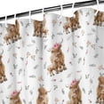 thumbnail image 3 of White Highland Cow Floral Pattern Shower Curtain 72"x72" ,Bathroom Decorative Shower Curtains Set with 12 Hooks,Modern Waterproof Washable Shower Curtain, 3 of 6