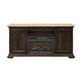 thumbnail image 2 of 68" Fireplace Console Entertainment Storage TV Stand Fully Assembled Brown, 2 of 7