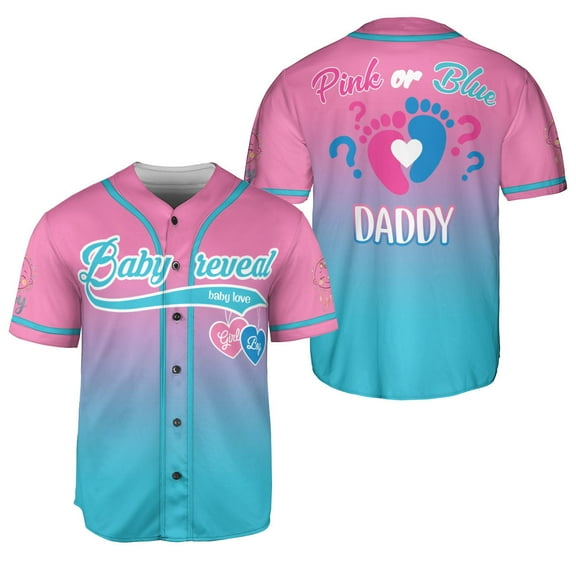 Baby Gender Reveal Baseball Jerseys, Team Girl Team boy Shirts for New Mom Dad (Style1, S)