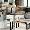 thumbnail image 4 of Metal Table Legs 28" H x 31" W, Heavy Duty Furniture Legs Square Tube Desk Legs for DIY Furniture Projects, Set of 2, 4 of 5