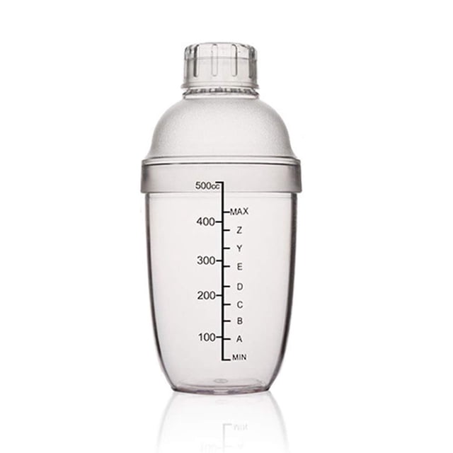 Mezclador de bebidas de plástico de 500 cc/17 oz con marcas, mezclador de bebidas transparente para té, leche, vino (17 oz * 1 pieza)