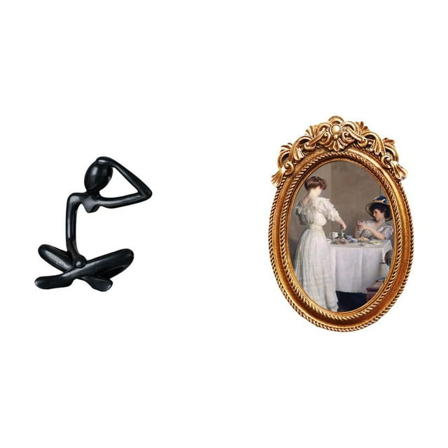 Escultura Contemporánea De Resina Para Escritorio Y Estante. Figura Decorativa Moderna Con Soporte Para Marco De Fotos Artístico, Ideal Para La Oficina O El Dormitorio.