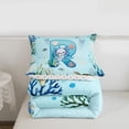thumbnail image 5 of Erosebridal Watercolor Ocean Coral Twin Comforter Sets For Boys,Cute Axolotl Letter R Monogrammed Kids Bedding Set,Reversible 2pcs, 5 of 7