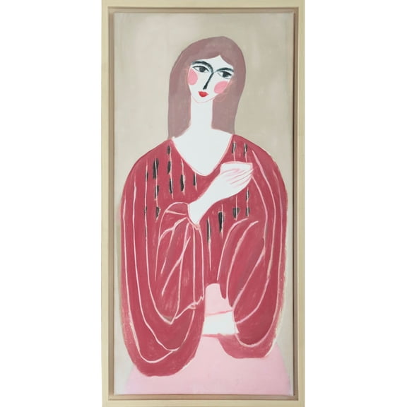Ashland 9" x 18" Pink-Brown Lady Wall Decor , Summer Home Decor