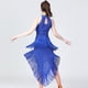 thumbnail image 4 of Vestido de baile latino con lentejuelas para mujer: flecos irregulares, traje de escenario, cintura elástica, 4 of 5