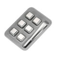 thumbnail image 2 of Stainless Steel Whiskey Stones Set of 8 | Reusable Chilling Cubes for Whiskey & Cocktails | Non-Diluting Ice Rocks for Drinks with Storage Box & Tongs, 2 of 6
