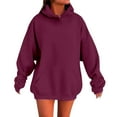 thumbnail image 2 of Krdevn Womens Fall Sweatshirts,Women's Solid Color Drop Shoulder Hoodie with Pockets Comfortable and Stylish Sweatshirt,Pullover Sweatshirts for Women,Size:L, 2 of 4