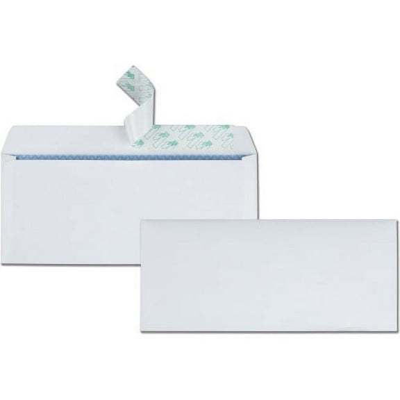 Redi Strip Security Tinted Envelope, #10, 4 1/8 x 9 1/2, White, 500/Box