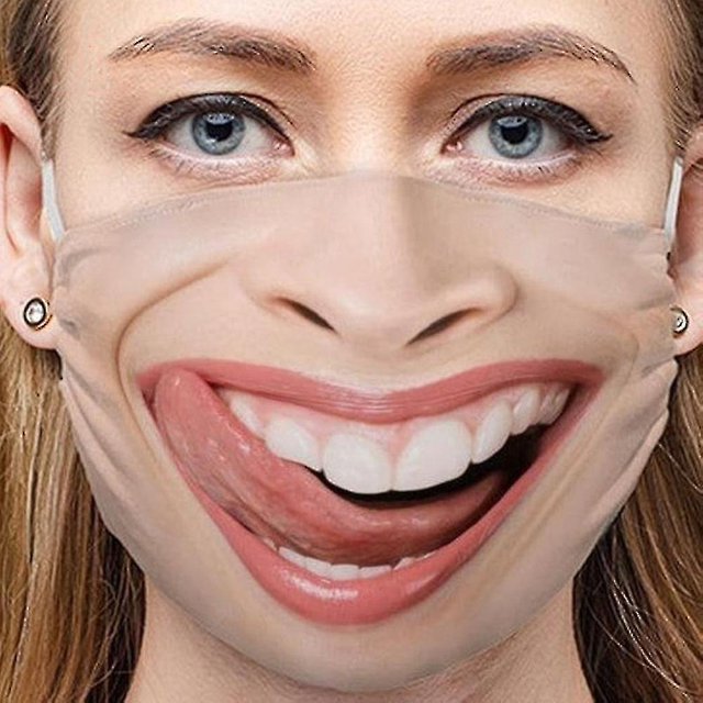 Máscaras de Cosplay para adultos, a prueba de polvo, reutilizables, lavables, protección facial con barba Sm, para adultos, mujeres, hombres, Halloween, Navidad, máscara Unisex divertida