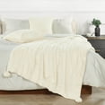 thumbnail image 5 of Home Soft Things Pompom Faux fur Throw & 2 Pillow Cover Combo - Ivory - 50" x 60"/20" x 20", 5 of 9