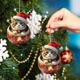 thumbnail image 2 of JeashCHAT Cute Animal Christmas Ornaments, Cat Hanging Ornaments, 2D Flat Acrylic Pendant Christmas Tree Decorations, Christmas Pet&nbsp;Memorial&nbsp;Gifts, 2 of 6
