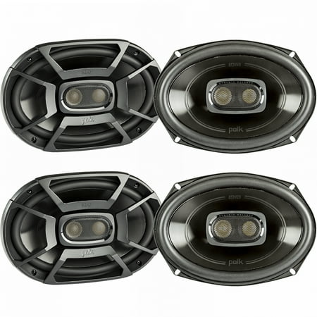 2 Pairs (QTY 4) of Polk DB692 6x9" 450W 3-Way Car Boat Coaxial Stereo Audio Marine Speakers + Keychain