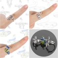 thumbnail image 4 of MIKIMIQI Paquete de 3 bucles de ganchillo ajustables para tejer, guía de hilo, anillo de soporte para dedo, accesorios para tejer, anillo de dedo abierto de pavo real, anillos trenzados ajustables par, 4 of 5