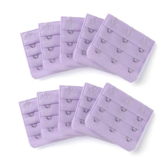INSPIRE CHIC Women's 3 Hook 3 Row Bra Extenders Stretchy Bra Strap Buckle Hooks Bra Band Light Purple 10