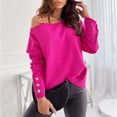 thumbnail image 3 of zuwimk Womens Tops Casual,Women's Ruched Tie Up Crop Top Basic Long Sleeve Cut Out T Shirt Hot Pink,S, 3 of 5