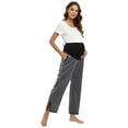 thumbnail image 3 of Women's Maternity Pants Casual Loose Wide Leg Cozy Pant Pregnancy Lounge Trousers with Pockets, 3 of 6