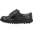 thumbnail image 2 of Kickers Kick Lo Core Black Leather Unisex Lace Up School Shoes, 2 of 8