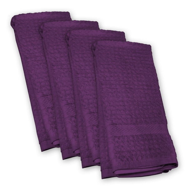 Set of 4 Purple Traditional Dish Towels 26"