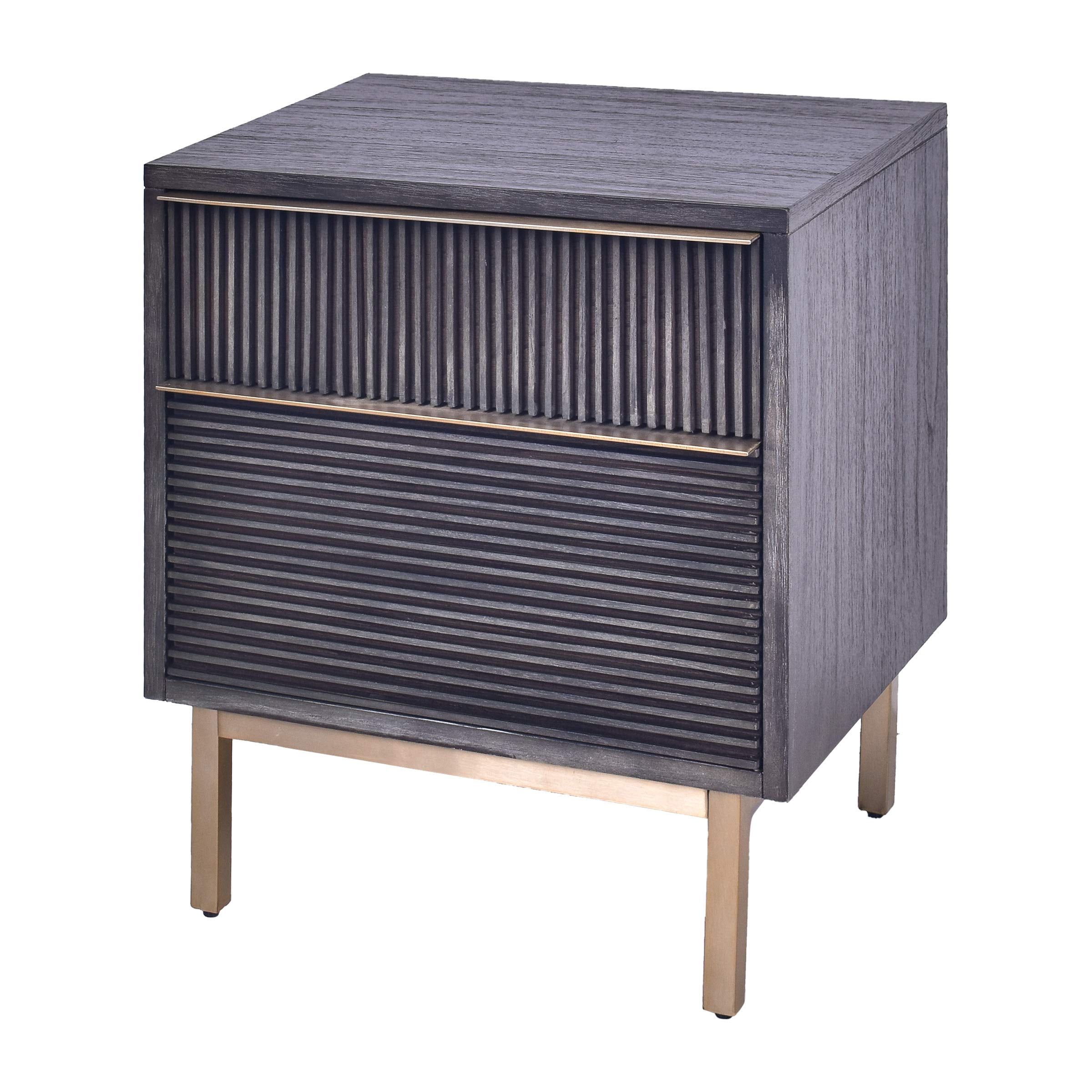 Hopper Studio Avant 2 Drawer Nightstand - Antique Black - Stylish Storage