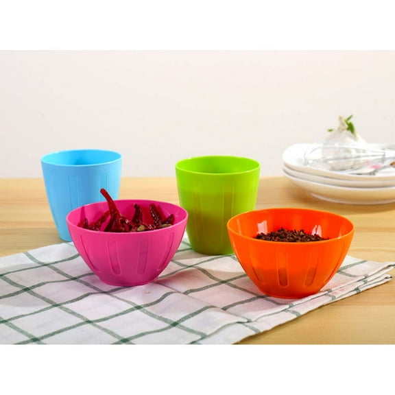 Raindrops Reusable Plastic Bowls 6 Pcs Assorted Color for Kids Feeding Salad Seasoning and Dessert Serving
