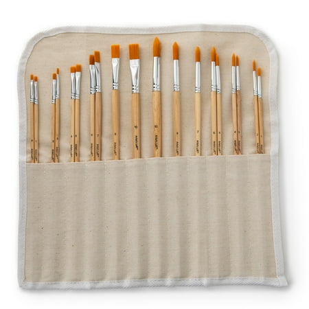 UPC: 0191518635492 | Long Handle Gold Synthetic Paintbrush Set By Artist s Loft® Necessities™