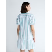 Free Assembly Women's Tie Neck Striped Cotton Mini Dress, Sizes XS-4X