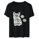 thumbnail image 4 of Camiseta de manga corta con estampado de animales y cuello redondo suelto a la moda de verano para mujer Pompotops hfajkhk135087, 4 of 7