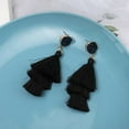 thumbnail image 4 of Zhuge Bohemian Tassel Earrings Dangle Drop Tiered Tassel Stud Earrings Colorful Layered for Women（Black）, 4 of 4