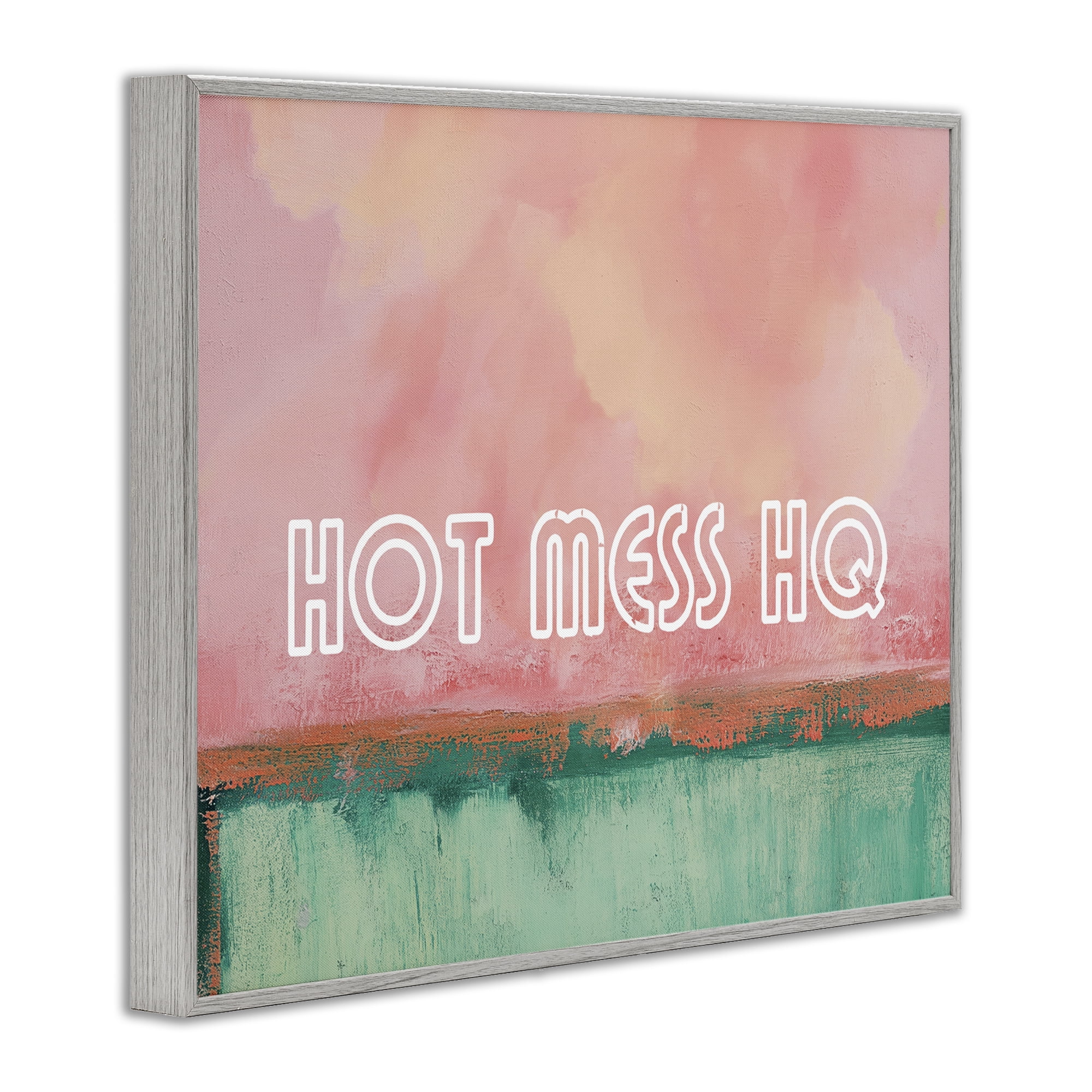 Stupell Industries Hot Mess Headquarters Gray Framed Giclee Art, design by Gina Kelly