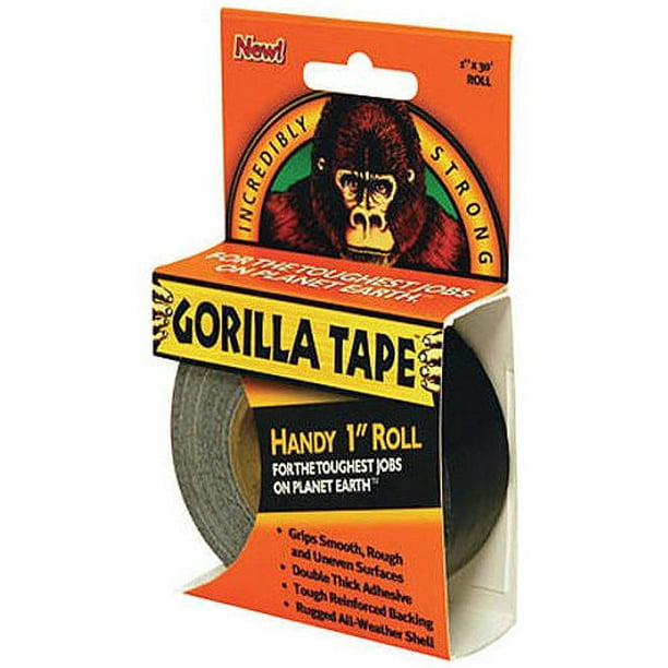 Gorilla Duct Tape ToGo, 1" x 30 ft, Black