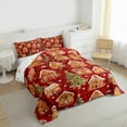 thumbnail image 3 of jejeloiu Happy New Year Bedding Comforter Set,Chic Christmas Biscuit Twin Comforter Sets,Red Green Brown Bedding Set For Teens,Microfiber Bedroom Decor Reversible,2-Piece, 3 of 8