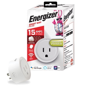 Energizer Smart Wi-Fi Plug, 15 Amp Outlet with Voice Control