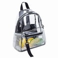 thumbnail image 3 of Mini mochila transparente para niños, color negro ahumado, con bolsillos laterales de malla | Mochila escolar impermeable para niños y niñas, 3 of 7