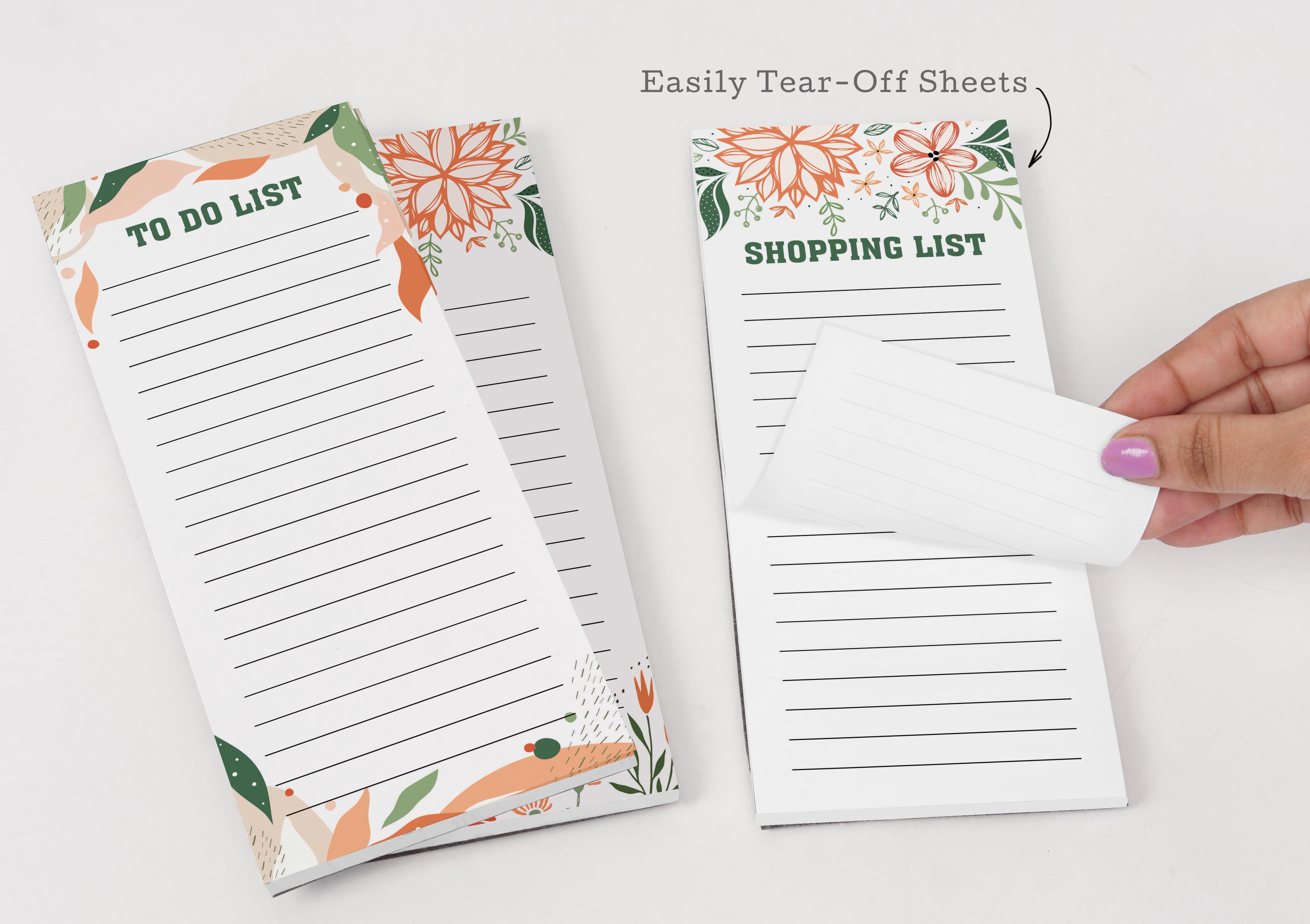 Inkdotpot Pack of 3 Magnetic Fridge To-Do List Notepads- Magnetic Memo Pads For Refrigerator-(50 Sheets Each)-NT